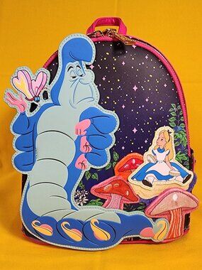 Loungefly Disney Alice in Wonderland Caterpillar & Alice Mushroom Mini Backpack